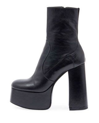 Saint Laurent Billy Kangaroo Leather Platform Boot In Black